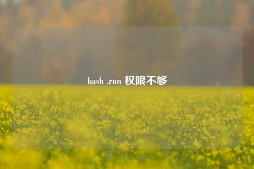bash .run 权限不够